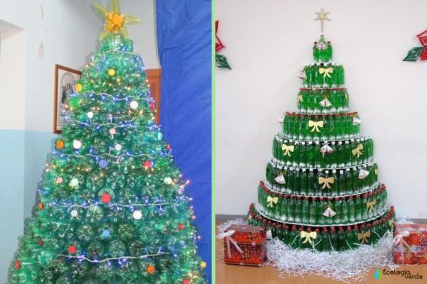 Como crear un hermoso árbol de navidad botellas plástico